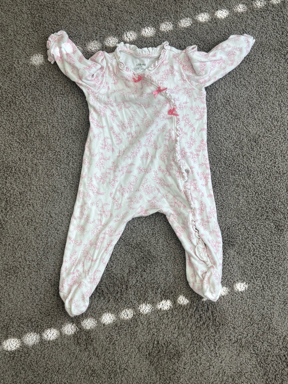 Little Me Vintage Rose Footed One-Piece Floral Footie